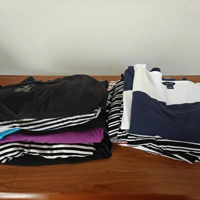 Women's Cotton Blend Shirts and Dresses Lot, Sz L, Nautica, Time and True, Lord & Taylor, etc