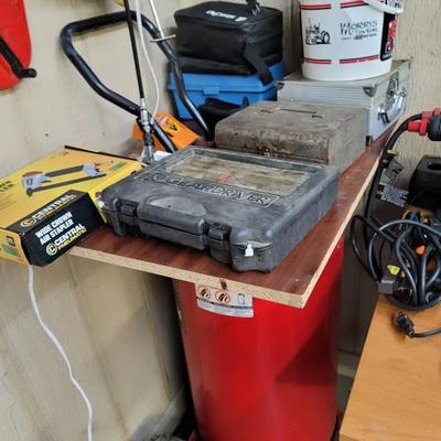 Air Compressor With Tool Top Table Addition
