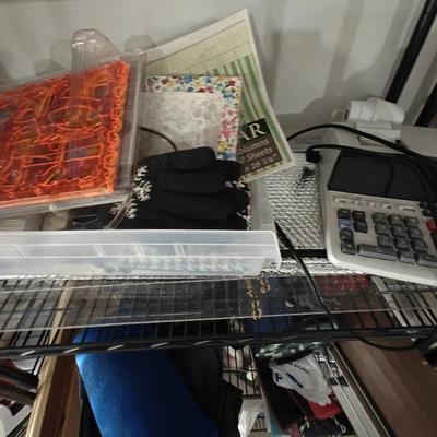 Mystery Lot - Curling Irons, Sharp Desk Calculator, Floating Shelves, and More