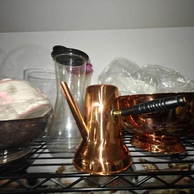 Home Batch Beverage Set - Copper Punch Bowl and Coffee Pot and Carafes 