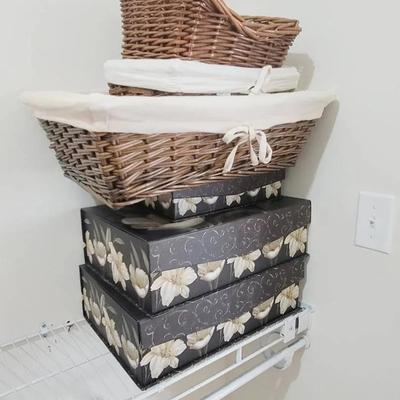 Storage Baskets and Boxes Lot
