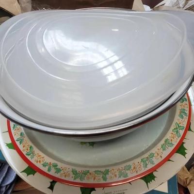Enamelware Serving and Storage Items - Vintage