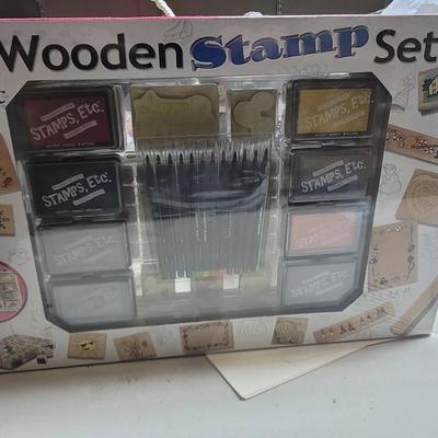 Wooden Stamps Set New Sealed - 78 Pc