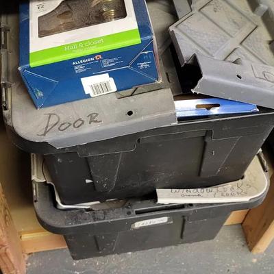 Tote Lot - 2 Totes Full of Door and Window Locks and Hardware