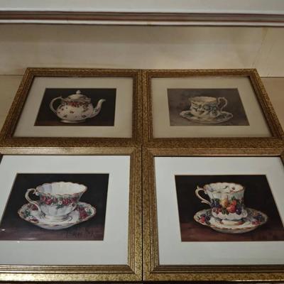 Framed Art Prints Of Teacups & Teapot
