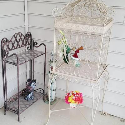 Stand, Shelf, Flowers, and More Porch Decor Lot 