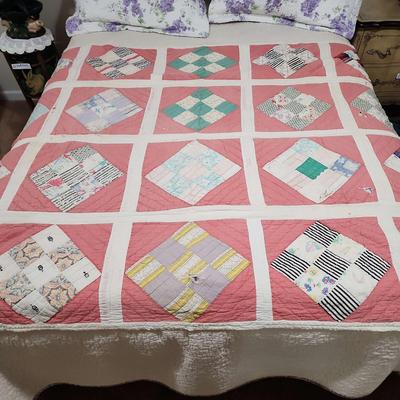 Multi Colored Handcrafted Throw/Lap Quilt - Cutter - Craft or Repurpose