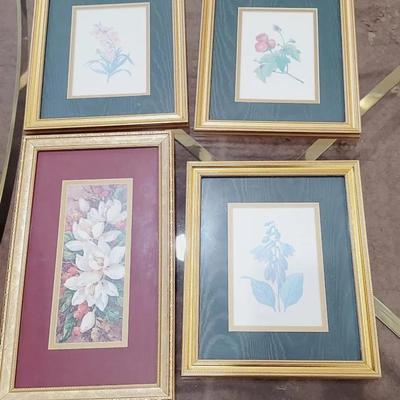 Floral Decor Prints Framed - 4 Pc 