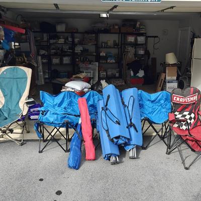 Camping Chair Lot 8 Pc Mixed Sizes and Brands - Ozark Trail, Kelsyus And More