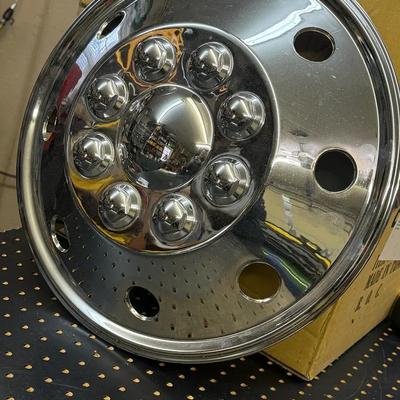 Hub Caps For Steel Rims - 4 Piece 16 Inch - 8 Lug RV Dual Chrome 