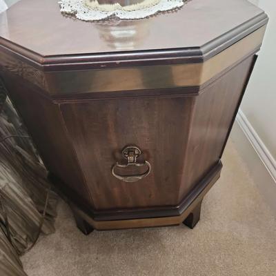 Wooden Nightstand Octagonal Shaped