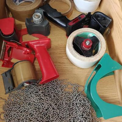 Packing Tape Lot With Large Set Of Metal Light Pull Strands