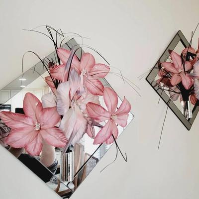 Mirror Glass Wall Vases Set