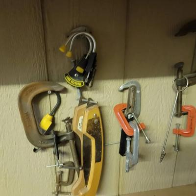 Lot Of C Clamps And Folding Saws