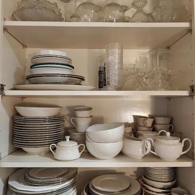 Giant Lot of Mixed Plates, Cups, Bowls, and Serving Dishes Includes Gorham and Homer Laughlin 