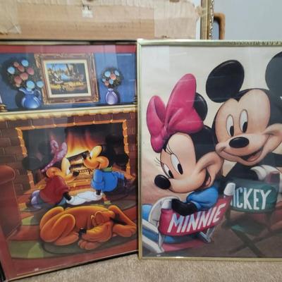 Framed Disney Mickey and Minnie Posters 2 Pc 