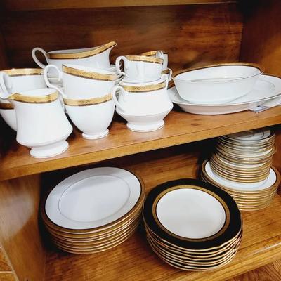 Noritake Kingswood Gold Service For 8 Nearly Complete 
