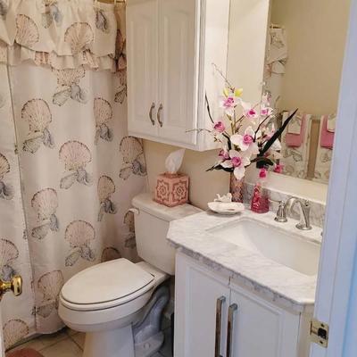 Decor Contents Of Bath Pink Seashell Theme 