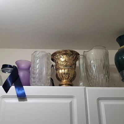 Assorted Vase Lot Glass Ceramic Multi Color 