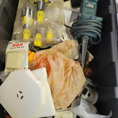 Interior Electrical Supplies Tote Lot 