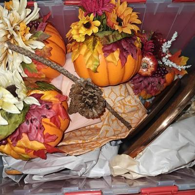 Fall Holiday Decor With Pumpkin Cookie Jar And Lazy Susan 