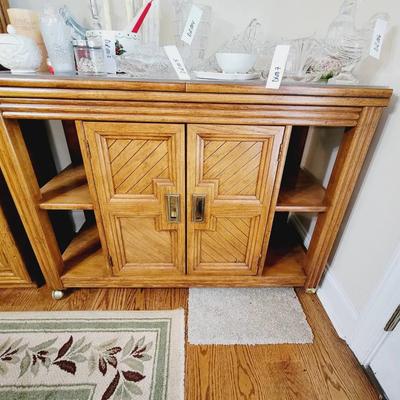 Huntley Thomasville Bar Cart Rolling Sideboard Flip Top