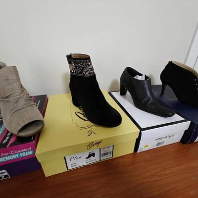 Heeled Ankle Boots Sz 7-7.5 (4 Pr) Adrienne Vittadini, Liz Claiborne, Bettye, & Beartraps 