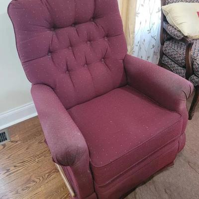 Burgundy Rocking Recliner Wear On Arms