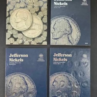 4 Books of Jefferson Nickel Collections - Lots of Proofs and BU/Uncirculated Coins