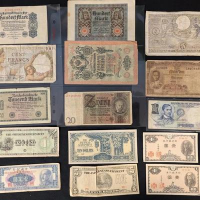 15 Foreign Notes: Mostly Germany, Russia, WW1, & WW2