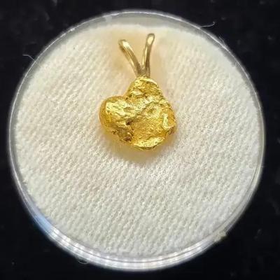 1.7 Gram Natural Gold Nugget with Pendant Loop, 20k Nugget