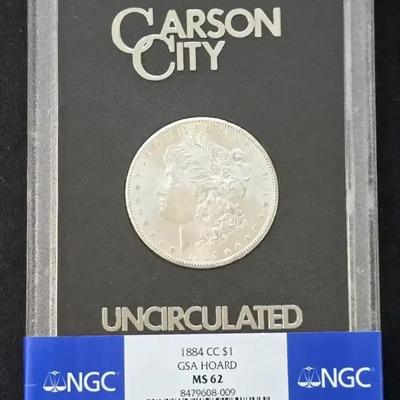 NGC 1884-CC GSA MS-62 Carson City Silver Dollar
