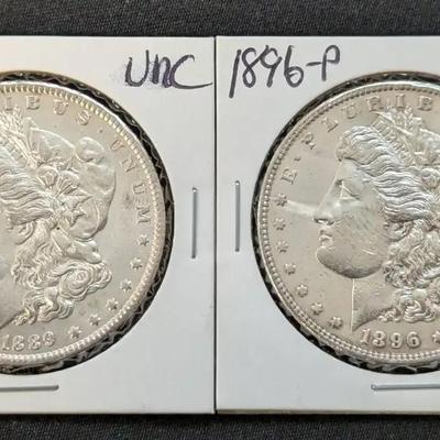 1889-P & 1896-P Uncirculated Morgan Dollars