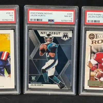 PSA Graded Rookie Football Cards: Jalen Hurts, Mac Jones 