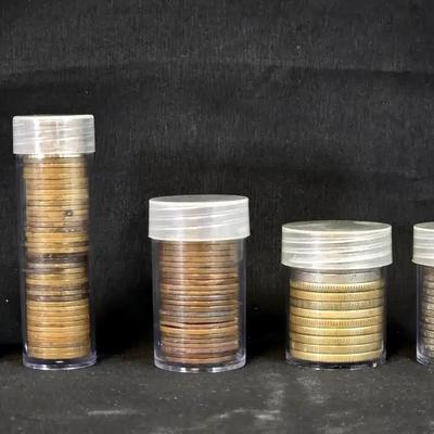 5 Rolls of Old Mexico Coins, 5 Centavo to 1,000 Peso Coins