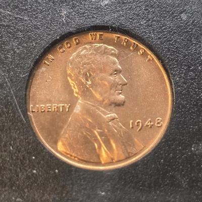1948-P Wheat Cent Full Red MS-69, INS Certified Full Strike