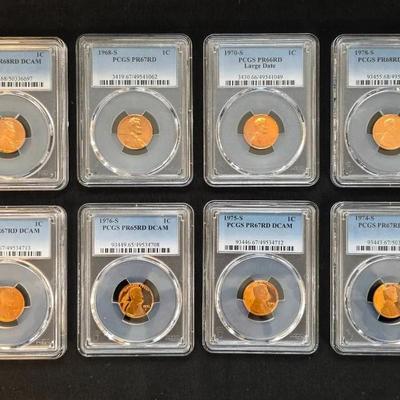 8 PCGS Graded Proof Lincoln Cents