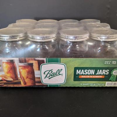 Ball Wide Mouth Mason Jars – 12 Quart Jars (New)