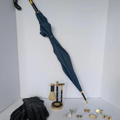 Xeryus de Givenchy Umbrella, Vintage Men’s Accessories & Black Leather Briefcase