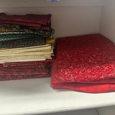 Red & Gold Holiday Fabric Lot – Quilting Cotton Prints, Holiday & Elegant Designs