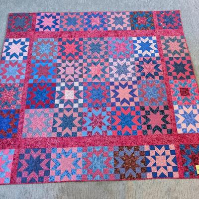 Handmade Star Patchwork Quilt & Color-Gradient Geometric Quilt by Julie Mason