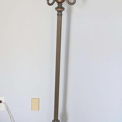 Antique Floor Lamp with Dual Side Lights – Approx. 60.5" Tall - In working order