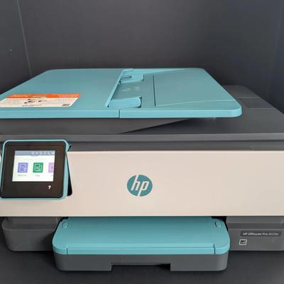 HP OfficeJet Pro 8028e All-In-One Printer with Ink, Manuals & Photo Paper Lot *Powers On