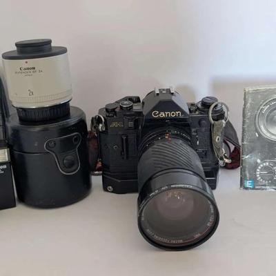 Vintage Canon Camera Collection – Canon A-1, Canon ML, Lenses, Extender & Accessories
