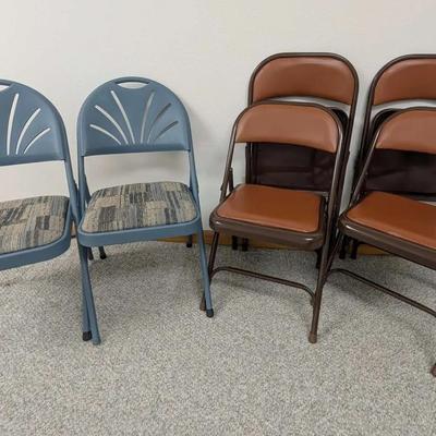 Assorted Folding Chairs Lot – Samsonite & Brown Metal Chairs (6 Total)