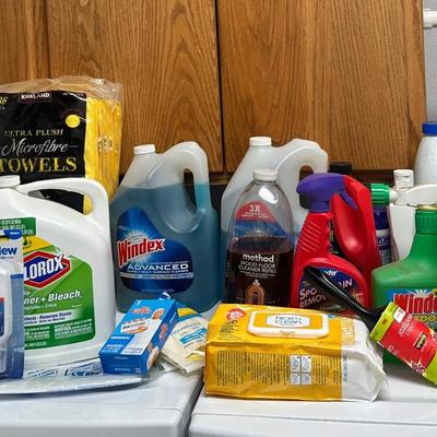 Large Household Cleaning Supplies Lot – Windex, Clorox, Lysol, Method & More