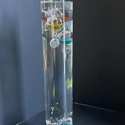 Vintage Galileo Thermometer – Glass Temperature Decor – Floating Orbs