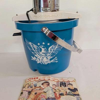 Vintage Proctor-Silex Electric Ice Cream Maker with Original Recipe Book