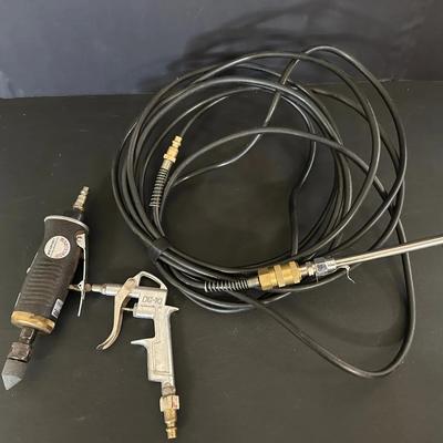 Pneumatic Air Tool Lot – MasterGrip Die Grinder, DG-10 Blow Gun & Hose with Wand