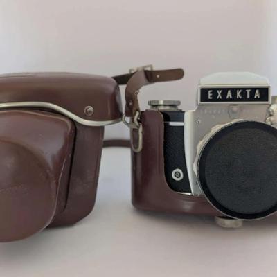 Vintage Exakta Ihagee Dresden VX 35mm Camera w/ Carl Zeiss Jena Biotar Lens & Leather Case *Untested